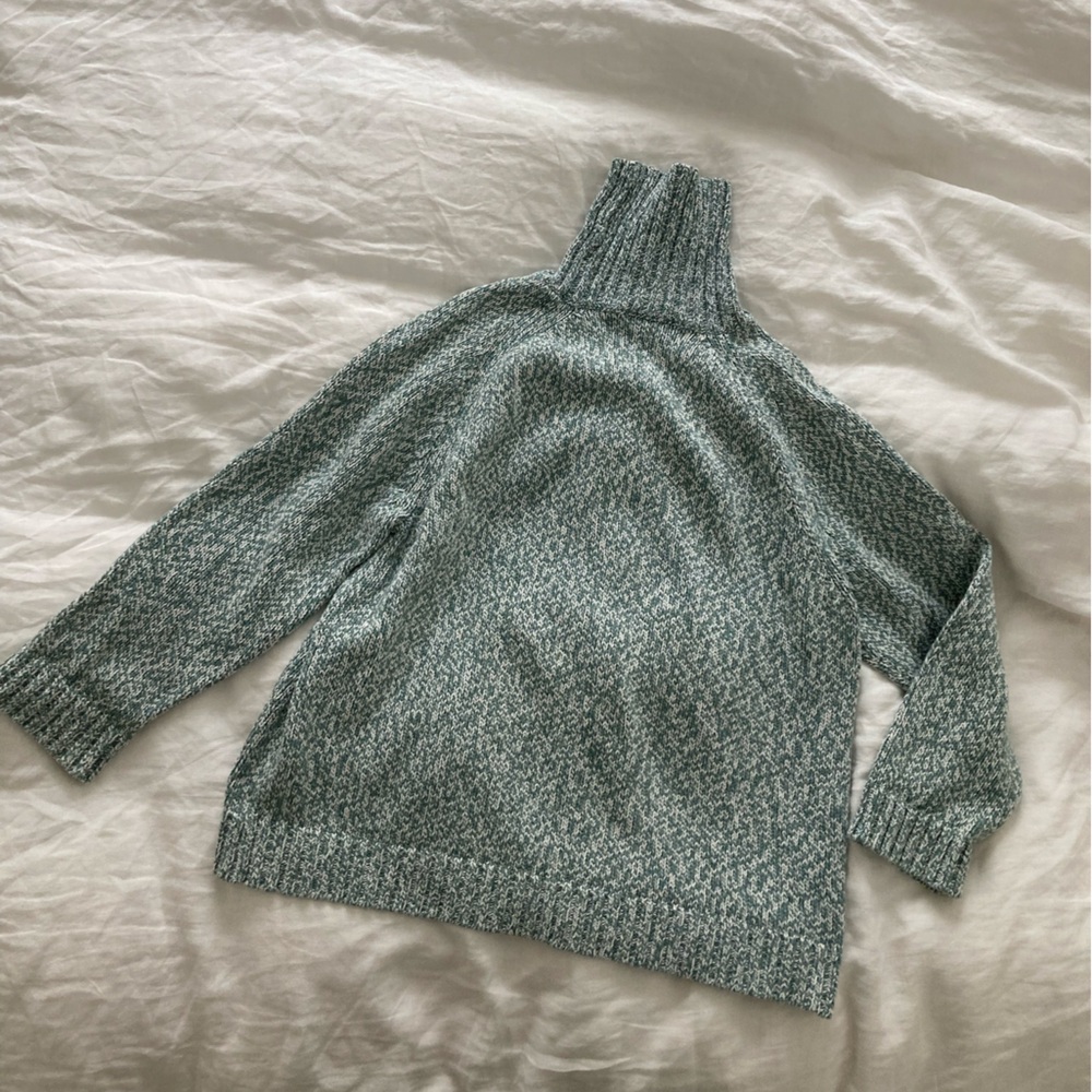 Eddie Bauer Textured Teal turtleneck Neck Sweater